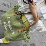 Women Vacation Style Shoulder Bag Large Capacity Beach Tote Bag
