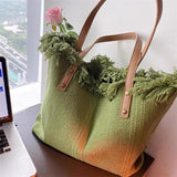 Women Vacation Style Shoulder Bag Large Capacity Beach Tote Bag