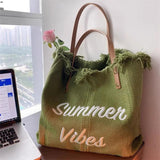 Women Vacation Style Shoulder Bag Large Capacity Beach Tote Bag