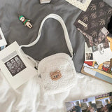 Harajuku Style Shark Bag Monochrome Mini Messenger Handbag