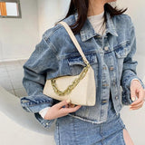French Style Shoulder Bags for Women PU Leather Armpit Purse