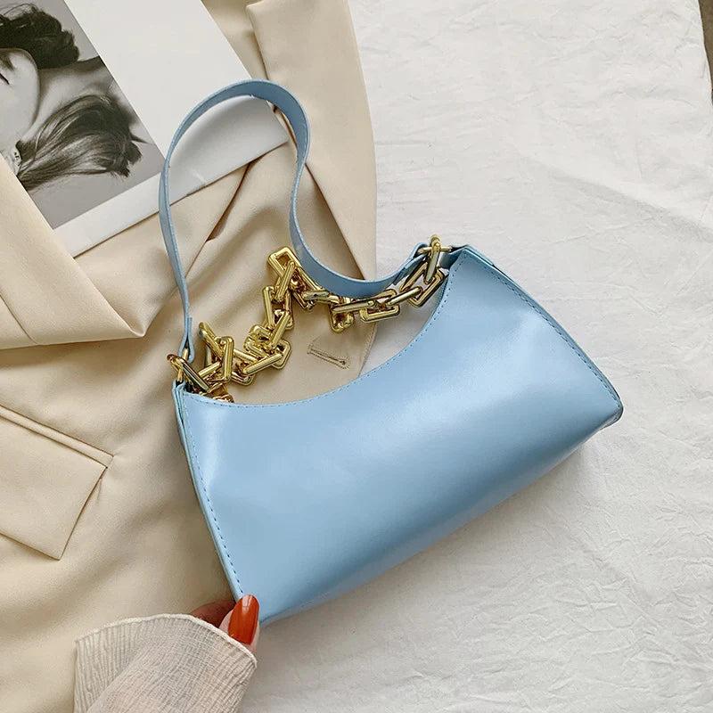 French Style Shoulder Bags for Women PU Leather Armpit Purse