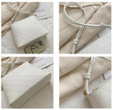 Plaid PU Leather Bucket Bag Small Square Messenger Handbag