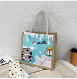 Retro Casual Ladie Handbag Shoulder Bag Female Graffiti Canvas Handbags