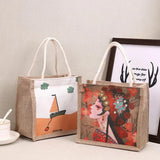 Retro Casual Ladie Handbag Shoulder Bag Female Graffiti Canvas Handbags
