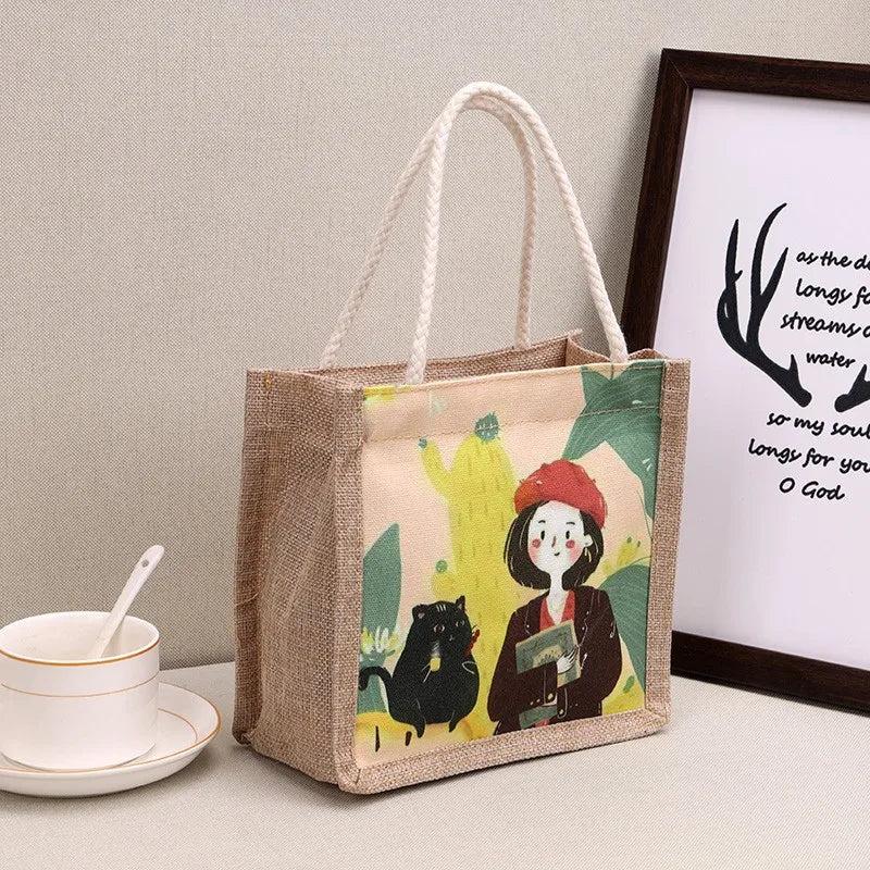Retro Casual Ladie Handbag Shoulder Bag Female Graffiti Canvas Handbags