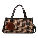 Vintage Plaid Women's Tote Bag Autumn Winter Female Crossbody Shoulder Handbag