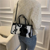 Vintage Plaid Women's Tote Bag Autumn Winter Female Crossbody Shoulder Handbag