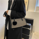 Vintage Plaid Women's Tote Bag Autumn Winter Female Crossbody Shoulder Handbag