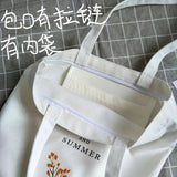 Women's Canvas Shoulder Bag Flowers Printing Shopping Eco Reusable Tote Handbag
