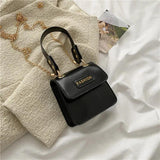 Women's Leather Square Crossbody Bag with Flap Cover