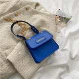 Women's Leather Square Crossbody Bag with Flap Cover