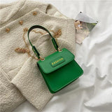 Women's Leather Square Crossbody Bag with Flap Cover