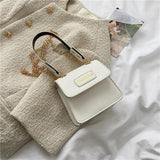 Women's Leather Square Crossbody Bag with Flap Cover