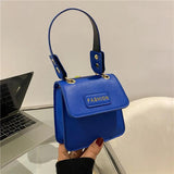 Women's Leather Square Crossbody Bag with Flap Cover