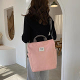 Letter Printing Canvas Shoulder Bag Zipper Women Messenger Handbag