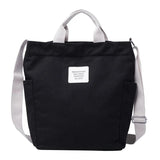 Letter Printing Canvas Shoulder Bag Zipper Women Messenger Handbag