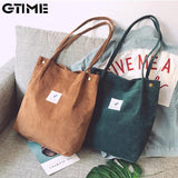 Corduroy Shoulder Bag Reusable Shopping Tote #LAHXZ-153