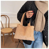 Soft Fluffy Plush Portable Bag Women Faux Fur Autumn Shoulder Clutch Handbags
