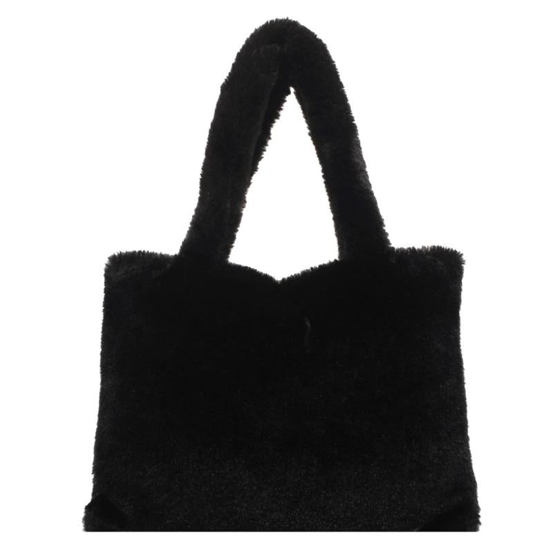 Soft Fluffy Plush Portable Bag Women Faux Fur Autumn Shoulder Clutch Handbags