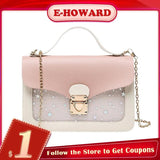 Sequin Star Mini Square Pack Shoulder Bag for Women