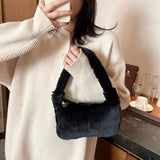 Vintage Furry Armpit Bag Large Capacity Shoulder Bags for Autumn Winter