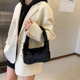 Vintage Furry Armpit Bag Large Capacity Shoulder Bags for Autumn Winter