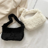 Vintage Furry Armpit Bag Large Capacity Shoulder Bags for Autumn Winter