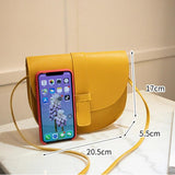 Solid PU Women's Shoulder Bag Mini Single Strap Crossbody Handbag