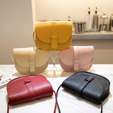 Solid PU Women's Shoulder Bag Mini Single Strap Crossbody Handbag