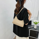 Retro Embroidery Thread Women Handbag PU Leather Underarm Shoulder Bags