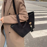 Corduroy Large Capacity Tote Bag for Women Handbag Chain Pouch