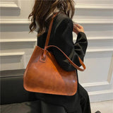 Casual Women's Shoulder Bag Winter PU Leather Tote Bags For Women Large Capacity