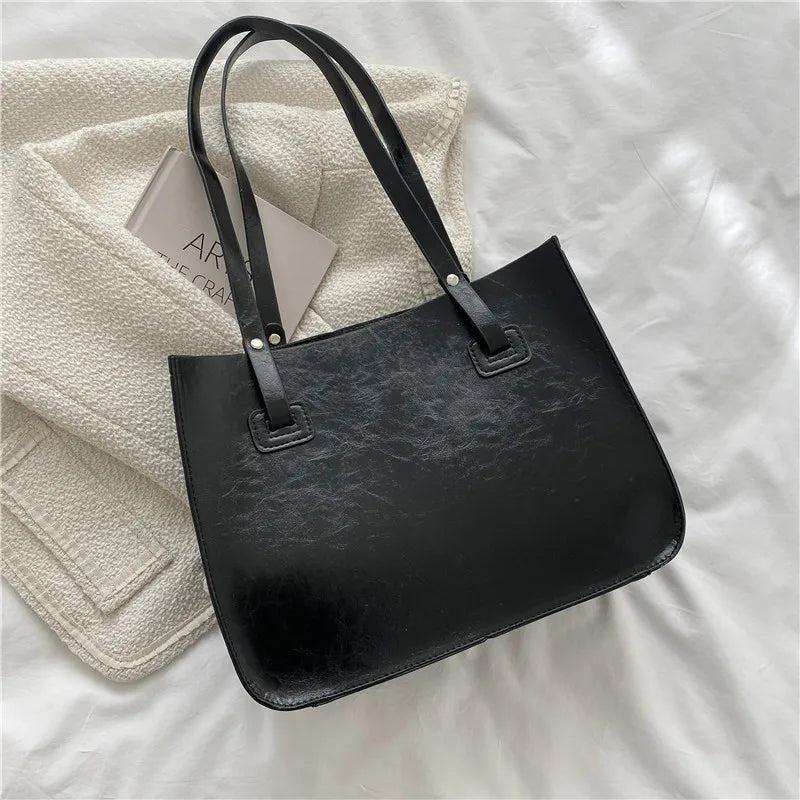 Casual Women's Shoulder Bag Winter PU Leather Tote Bags For Women Large Capacity