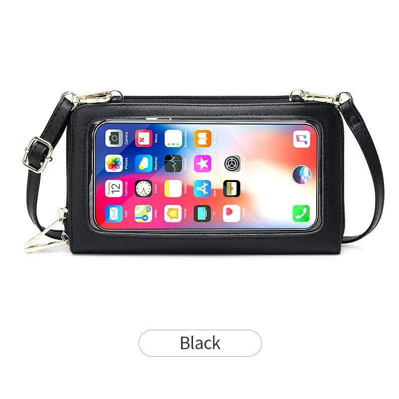 6 Colors Phone Pouch Women'S Bag Pu Leather Crossbody Shoulder Strap Handbag