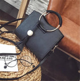Women's Mini Square Bag Handbag with Ring Detail