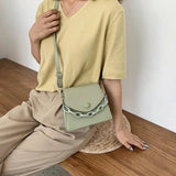 Chain Handbag Women's Messenger Bag Small PU Leather Shoulder Bag