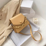 Chain Handbag Women's Messenger Bag Small PU Leather Shoulder Bag