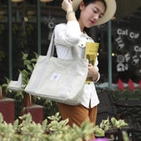 Women Letter Printing Canvas Shopping Tote Bag