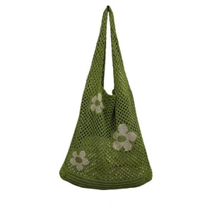 Large Capacity Shoulder Bag for Women - Knitting Holes Handbag Tote Bag