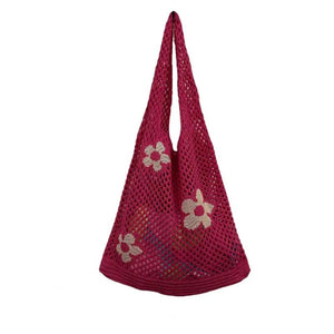 Large Capacity Shoulder Bag for Women - Knitting Holes Handbag Tote Bag