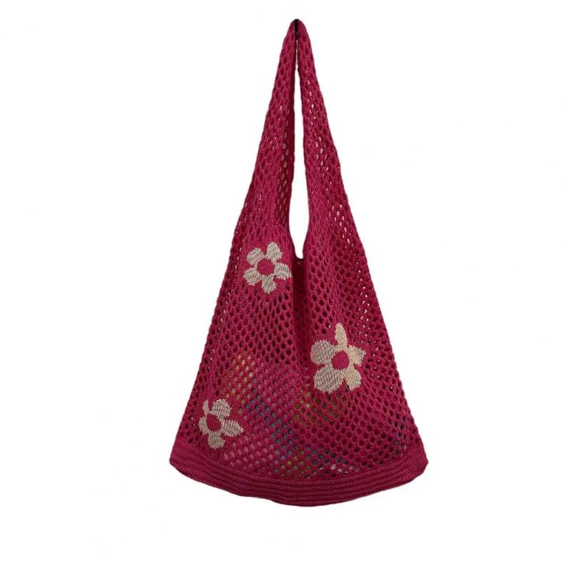 Large Capacity Shoulder Bag for Women - Knitting Holes Handbag Tote Bag
