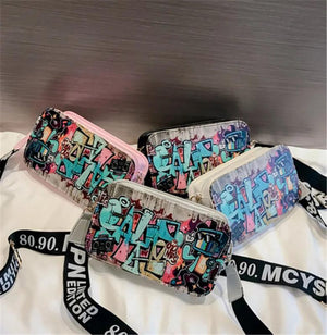 Graffiti Messenger Bag Small Square Shoulder Bag