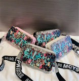 Graffiti Messenger Bag Small Square Shoulder Bag