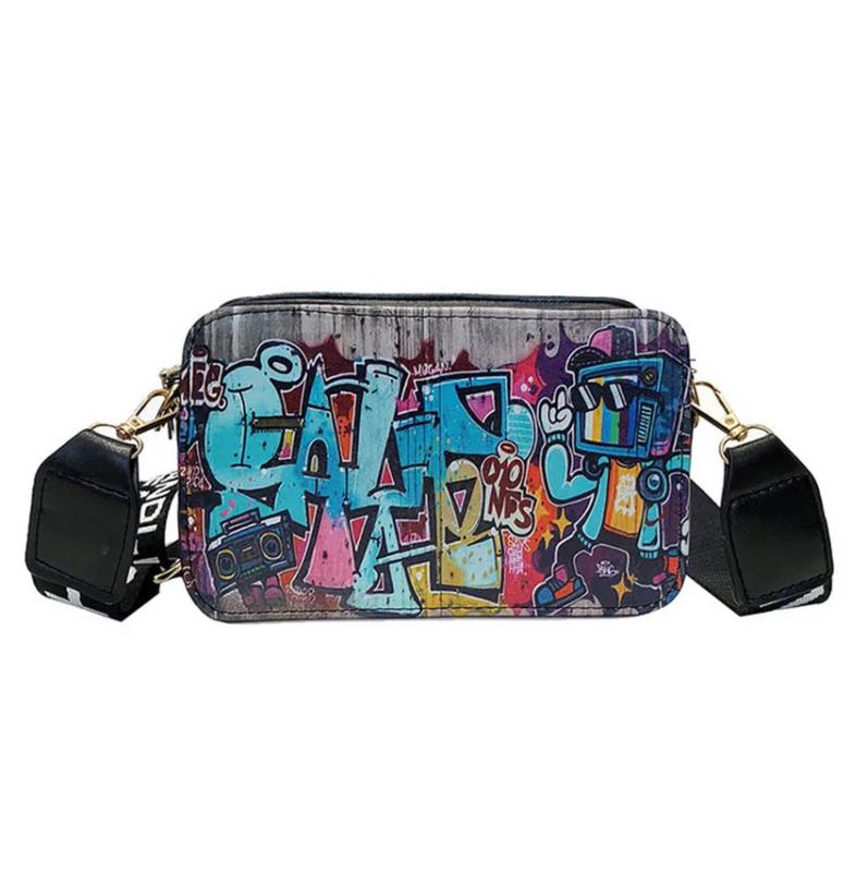 Graffiti Messenger Bag Small Square Shoulder Bag