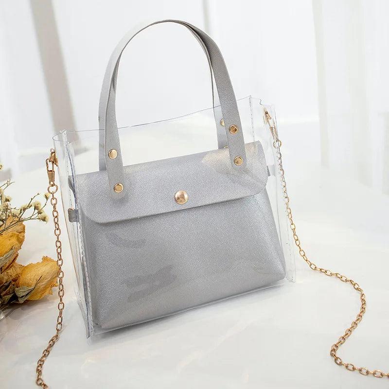 Small Transparent Jelly Bag Women PU Crossbody Messenger for Girls