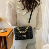 Chains Decor Flap Shoulder Bags for Women PU Leather Totes Bag