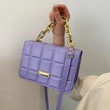 Chains Decor Flap Shoulder Bags for Women PU Leather Totes Bag