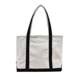 Canvas Striped Handbag Large Capacity Single Shoulder Bag For Female