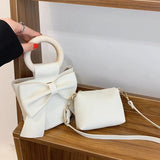 Women's Crossbody Shoulder Bags Set with Bowknot Handbag